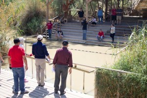 The Jordan River, the international border between Israel and Jordan, but today narrow enough to hold a conversation across (Photo: Robert Swift/The Media Line)