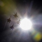 Russian MIG-29 fighter jets perform in display (Photo: Kirill Kudryavtsev/AFP/Getty Images)