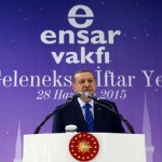 President Recep Tayyip Erdoğan giving a speech at the Ensar Foundation which has been the target of child abuse allegations