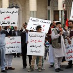 Libyans take part in a protest in Tripoli against the UN-backed unity government and demanding the reinstallation of monarchy rule, on March 25, 2016. (Photo: MAHMUD TURKIA/AFP/Getty Images)